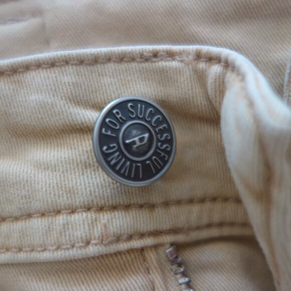 Diesel 1979 Sleenker OENAK W30 L30 Beige Skinny Fit Low Waist Skinny Leg Pants - Picture 12 of 15